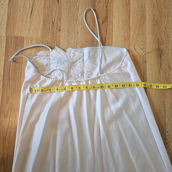 Vtg Y2K Natori Pink Chemise slip dress Negligee Intimates wFloral Embellishment - Picture 8 of 8